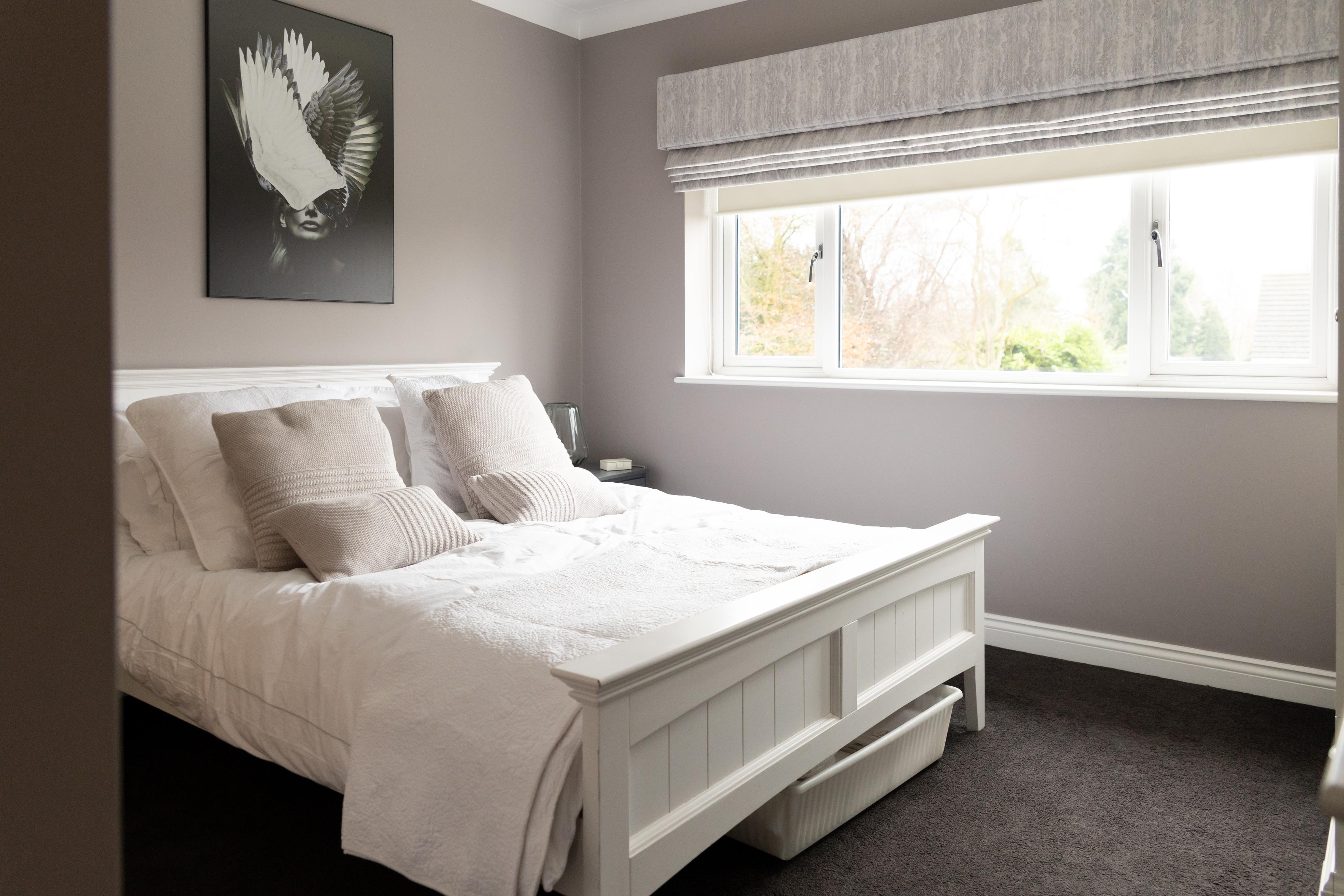 Spacious kingsize bedroom with elegant decor